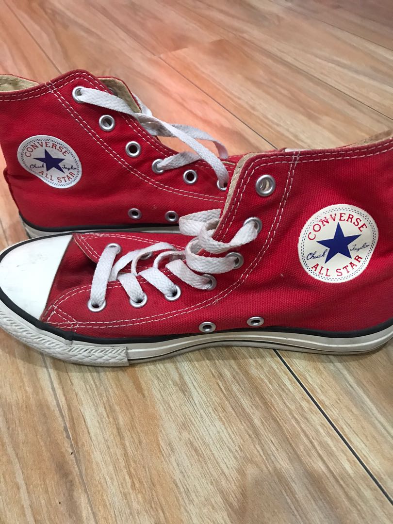 converse red high cut