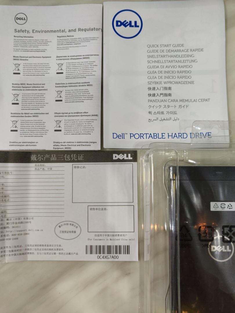 Dell 1TB Portable External Hard Drive / Hard Disk USB 3.0 PDA1000B