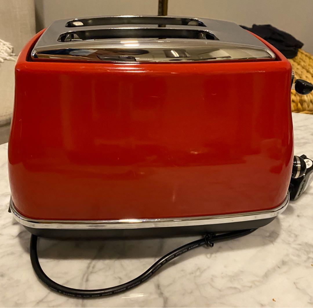 DELONGHI CTO2003.R ICONA VINTAGE 2 SLICE BREAD TOASTER RED, TV & Home Appliances, Kitchen