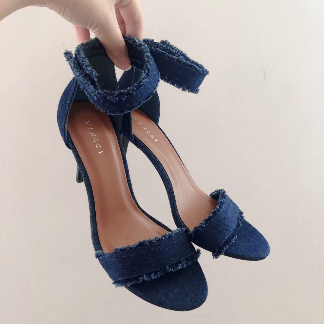 jeans high heels shoes