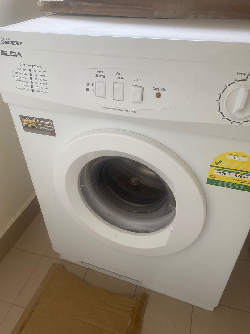 Elba Dual Heat Sensory Dryer 6kg, TV & Home Appliances, Washing