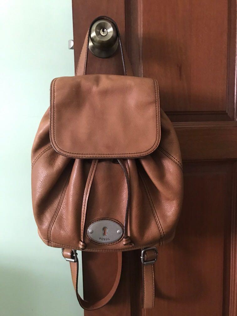fossil women's leather backpack