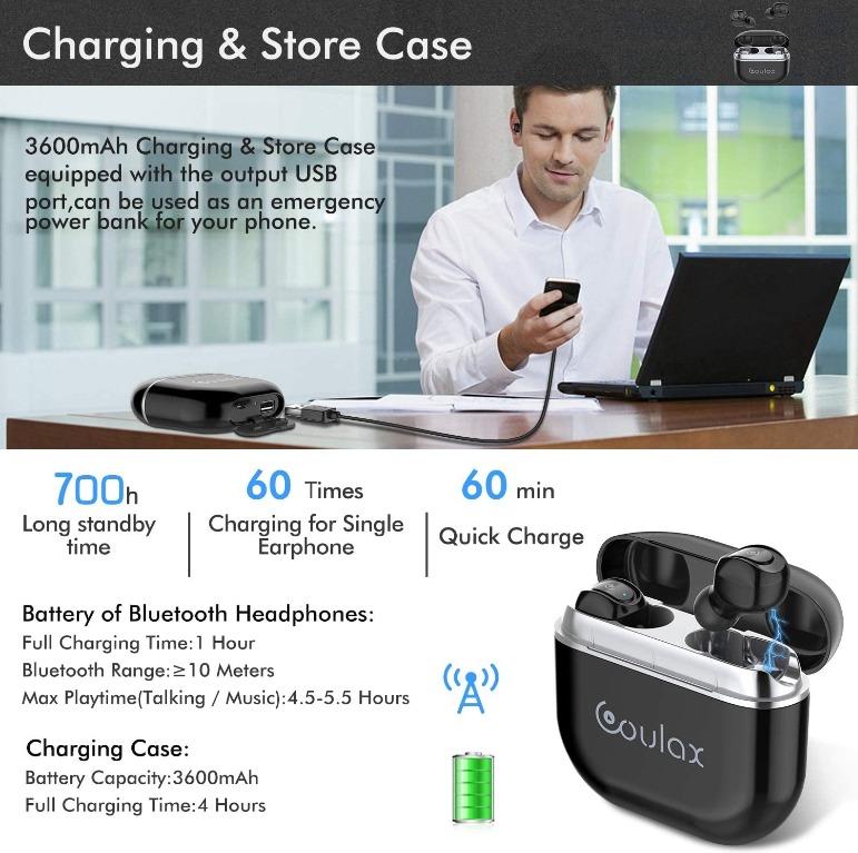 Coulax true wireless bluetooth earbuds on sale