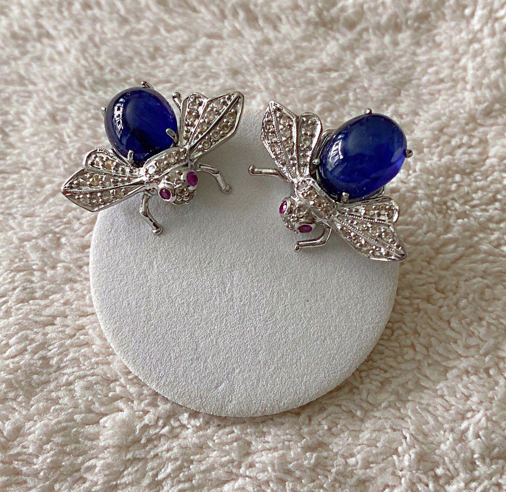 Genuine Blue Sapphire Earrings Luxury Accessories Others On Carousell