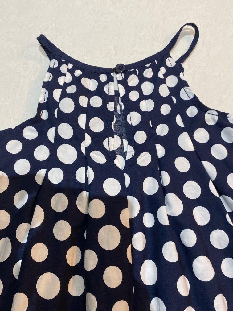 Girls navy top polka dot dress