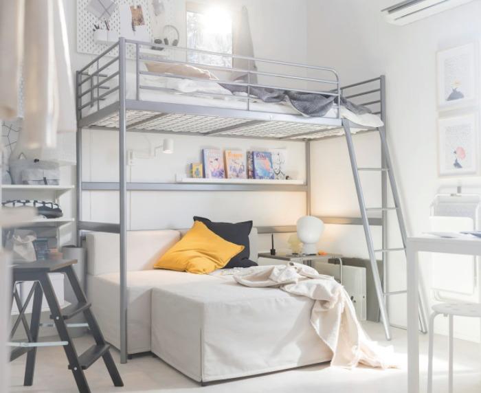 IKEA Svarta Bunk Bed & Desk 9/10 Condition 120, Furniture & Home