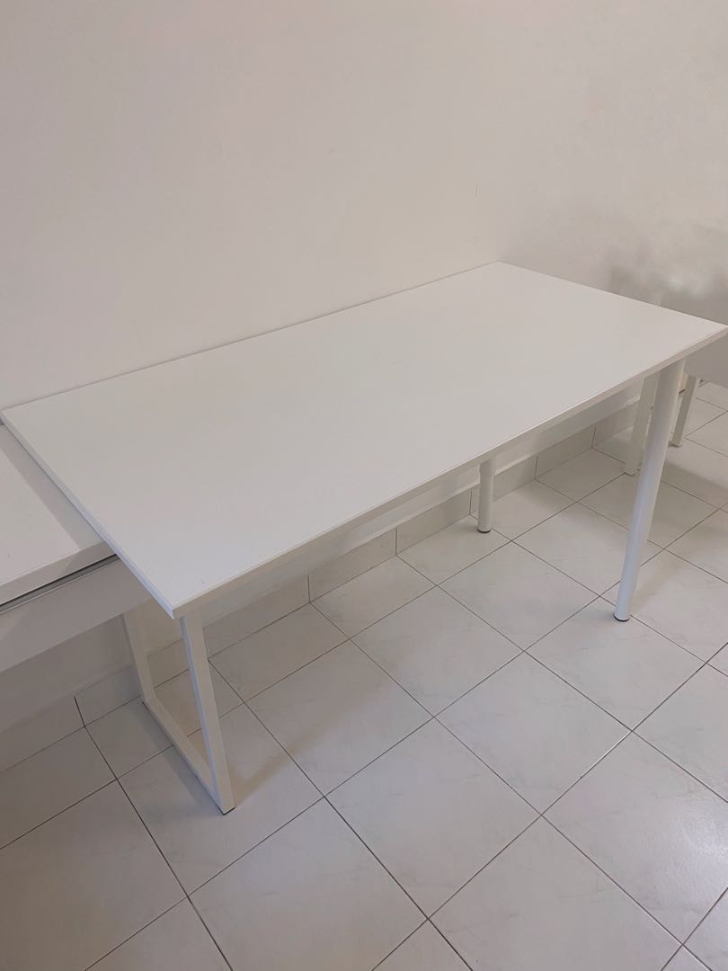 IKEA THYGE Table Top in White OLOV Adjustable Legs Furniture