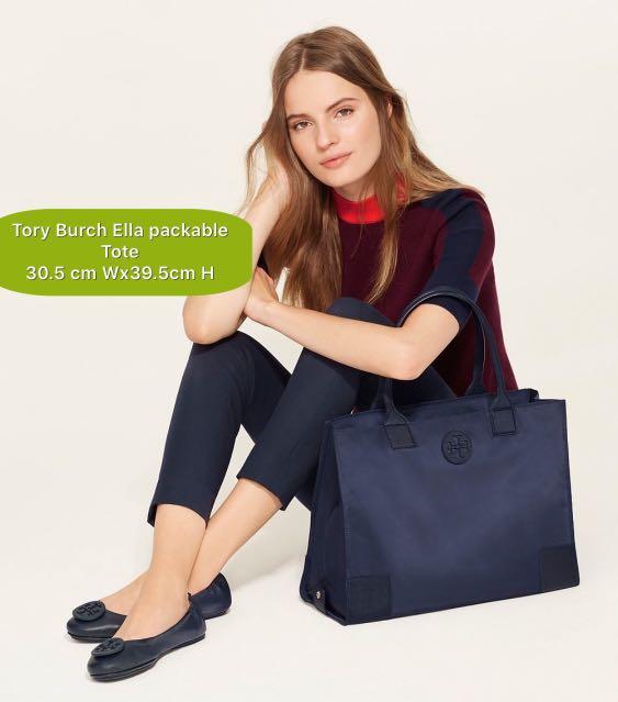 ?IN-STOCK ?Tory Burch dark navy blue ELLA TOTE with zipped, Women's  Fashion, Bags & Wallets, Tote Bags on Carousell