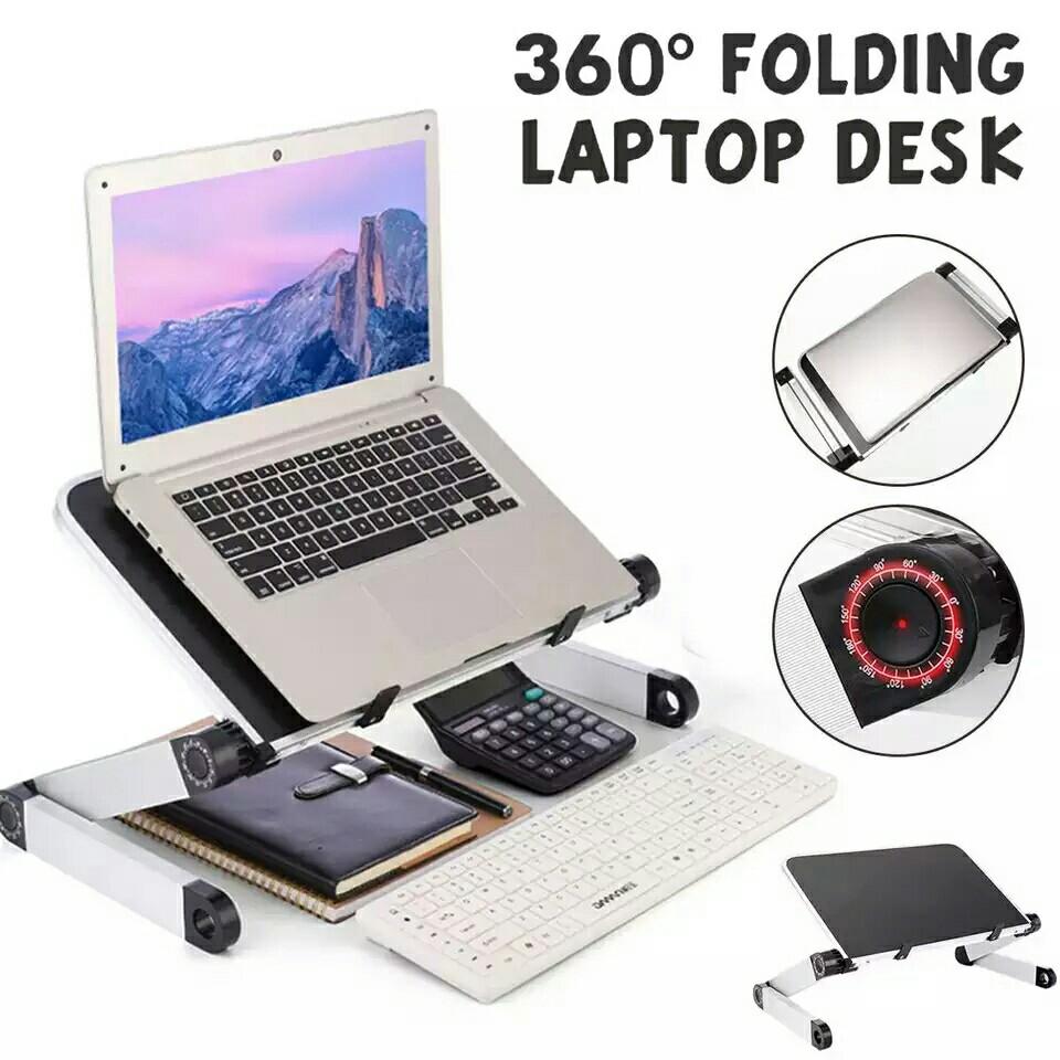 Laptop Portable Foldable Adjustable Laptop Desk Computer Table Stand Tray Notebook Lap With Radiator Fan Electronics Others On Carousell