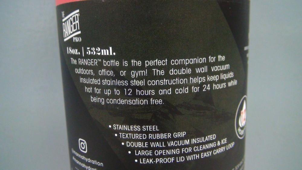 MANNA The Ranger Pro 18oz Double Wall Vacuum Insulated Bottle ...