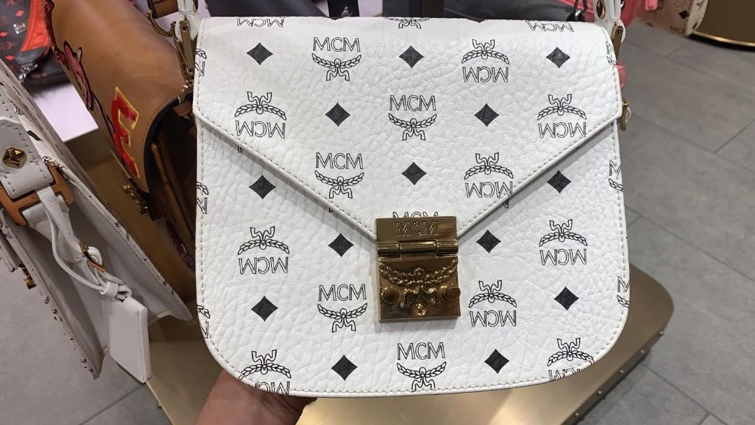 Mcm crossbody hotsell white