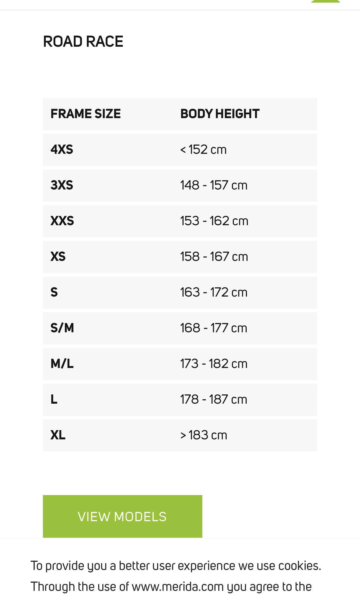 Merida scultura 400 size chart sales