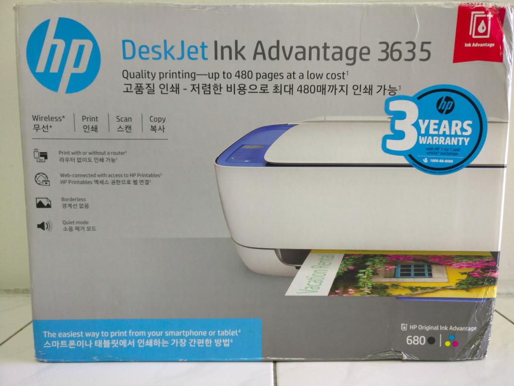 lærer beskytte Advent NEW] HP DeskJet Ink Advantage 3635 All-in-One Printer, Computers & Tech,  Printers, Scanners & Copiers on Carousell