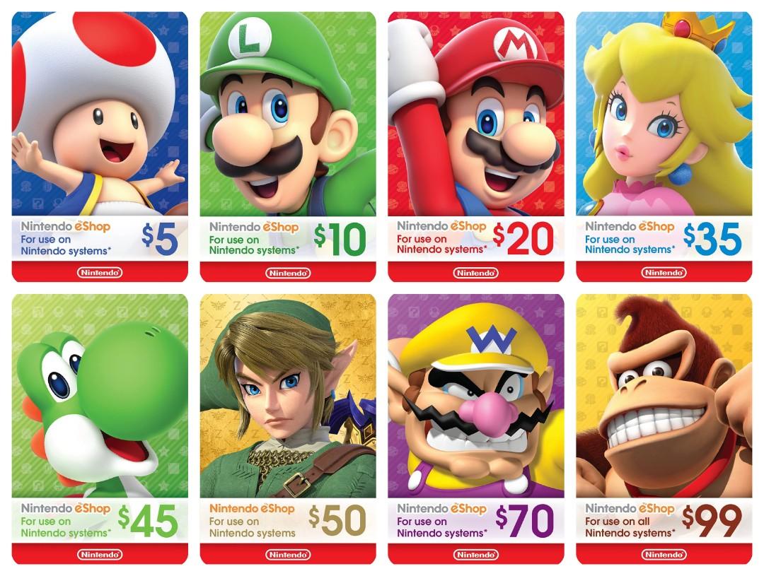 nintendo eshop card denominations