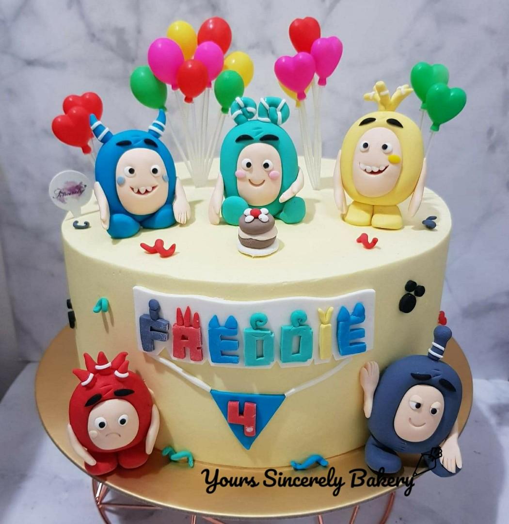 Oddbods Edible Cake Image Topper Personalized Picture 1/4 Sheet (8