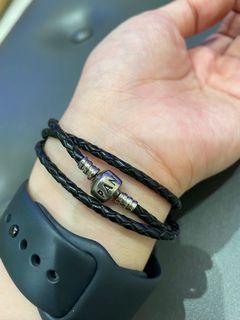 PANDORA 絕版三圈黑皮繩