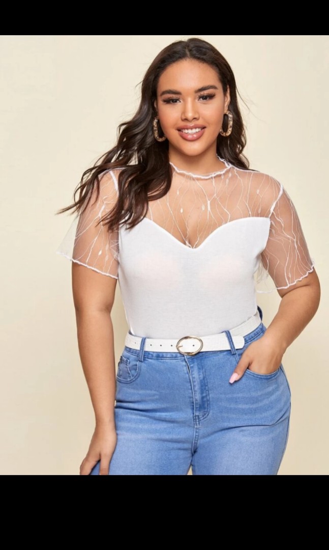 plus sheer top