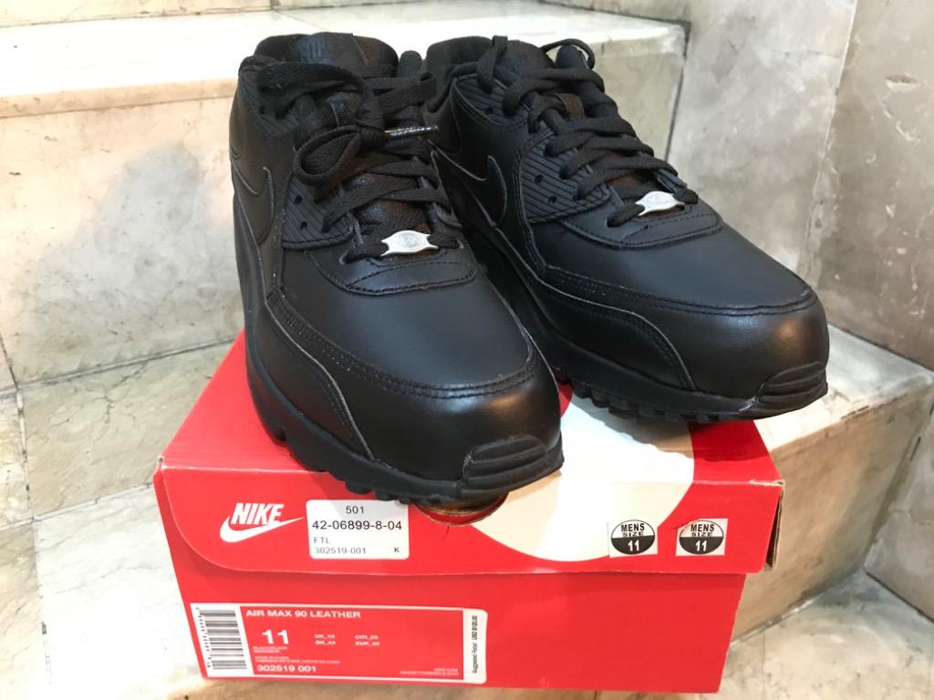 Rare Original Air Max 90 triple black all leather Men s Fashion