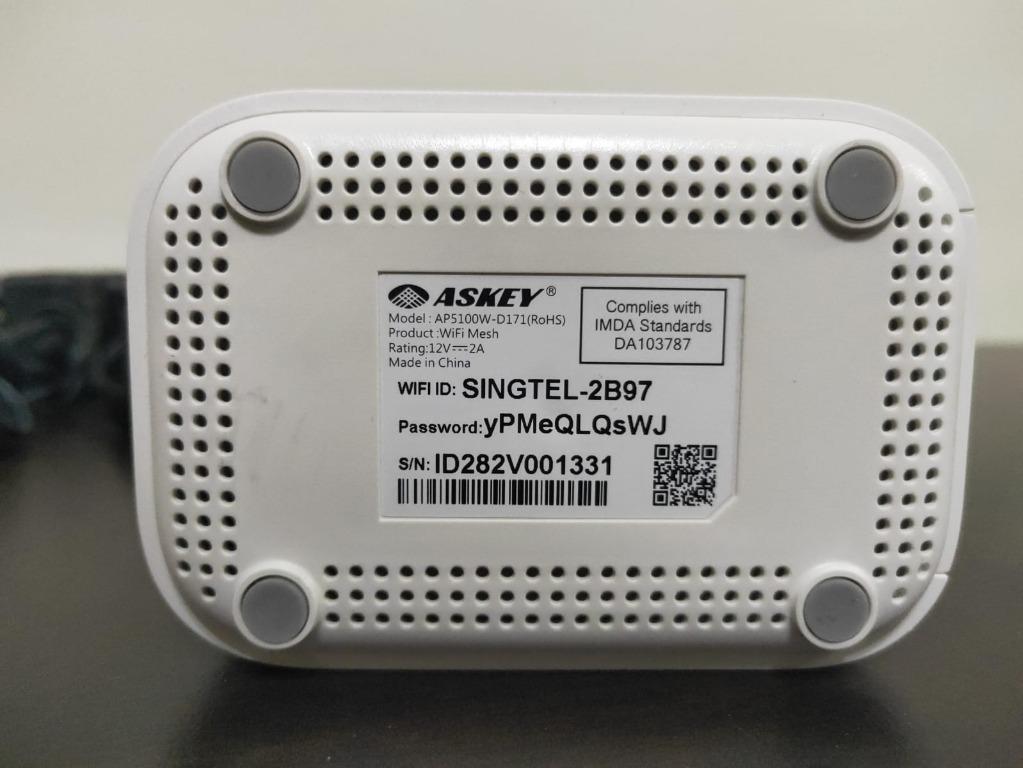 Singtel Optical Network Router and Askey Wifi Mesh, Electronics, Others