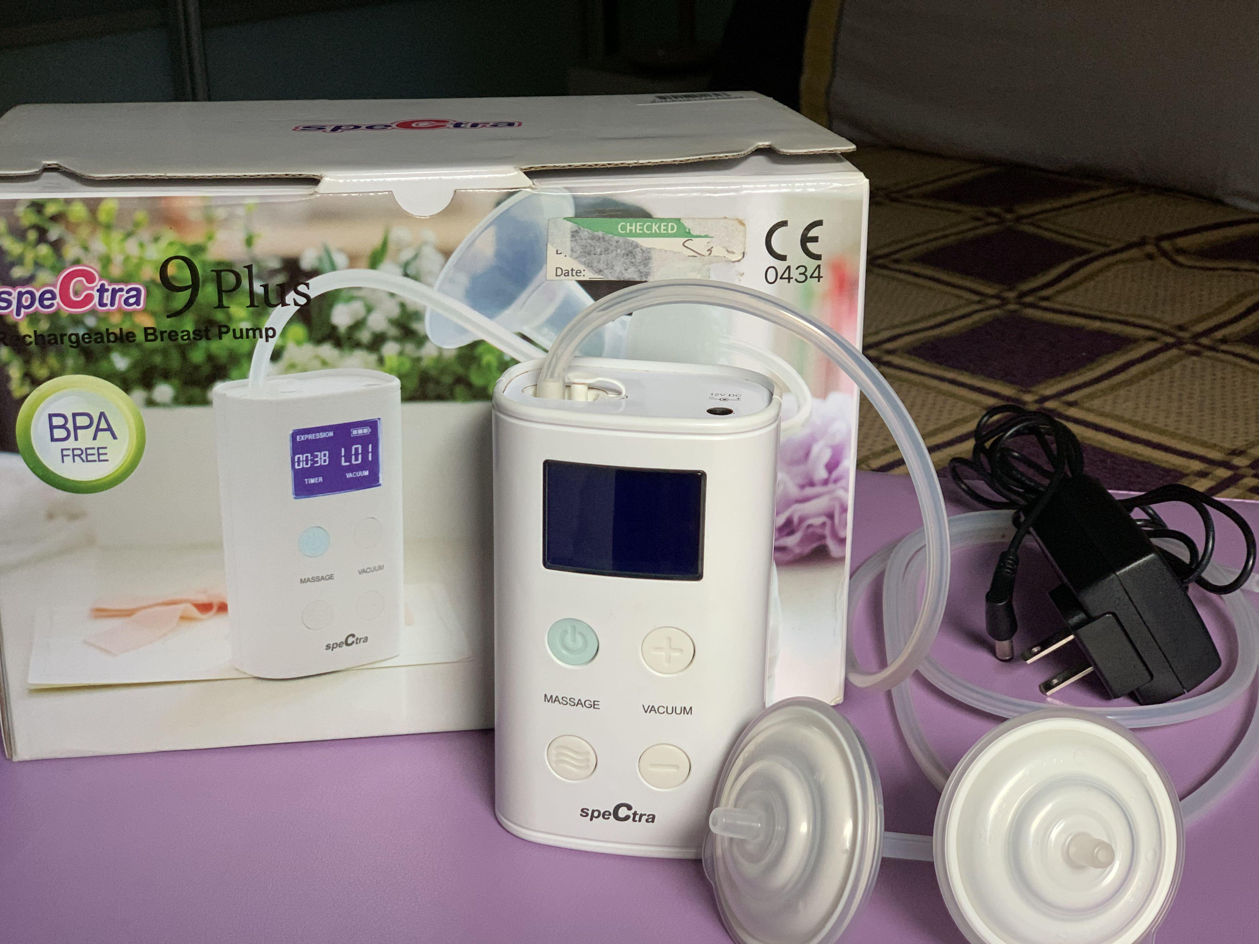Spectra 9+ double breast pump (Category: Breastfeeding & Bottle Feeding) located in Muntinlupa City. Submitted by patliza (Listing ID 1025464089, Image 1). Description: Spectra 9 plus with 2 breast kits from babymama - barely used. - purchased to be used for when I get back to work. used only for about a month. - with 24mm flange - get all the bottles and tommee tippee microwavable bottle storage - unit purchased at Rustan’s Alabang -can send a t