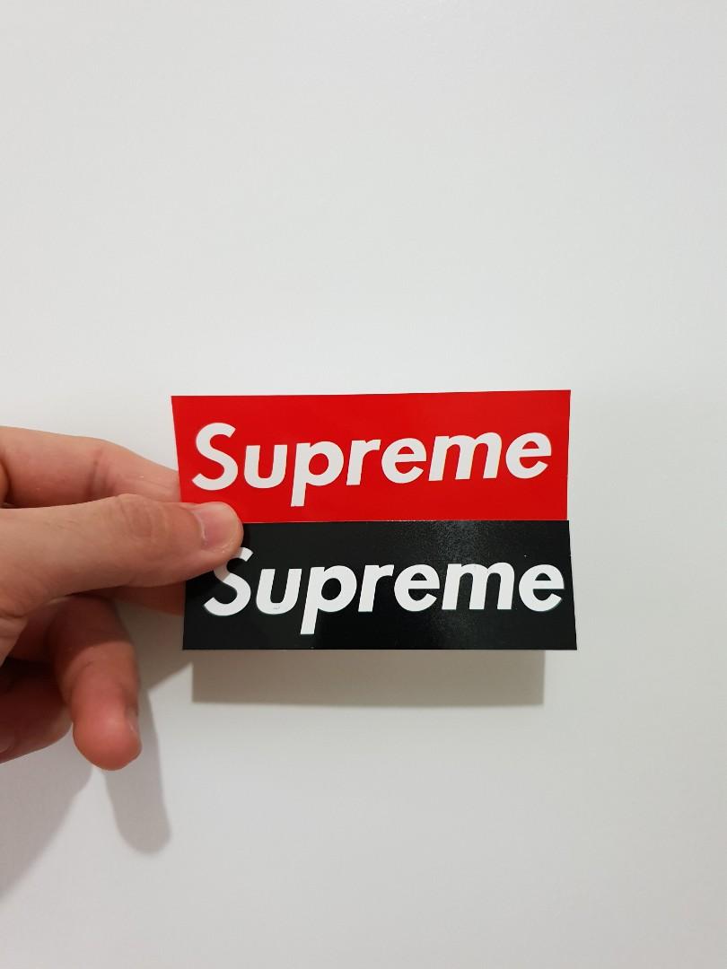 SUPREME box logo stickers price for 2 stickers red black