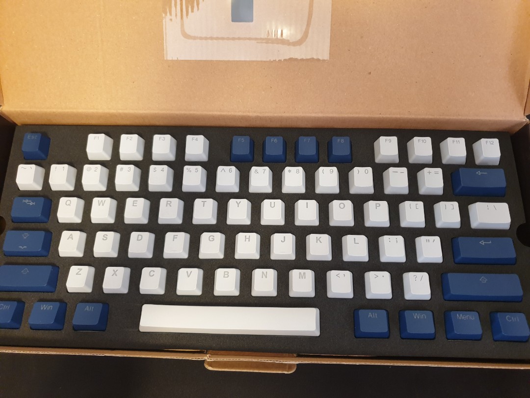 Tai Hao Pbt Backlit Navy Blue Cool Grey Keycap Set Computers Tech Parts Accessories Computer Keyboard On Carousell