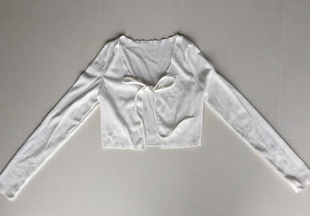 white tie front cardigan