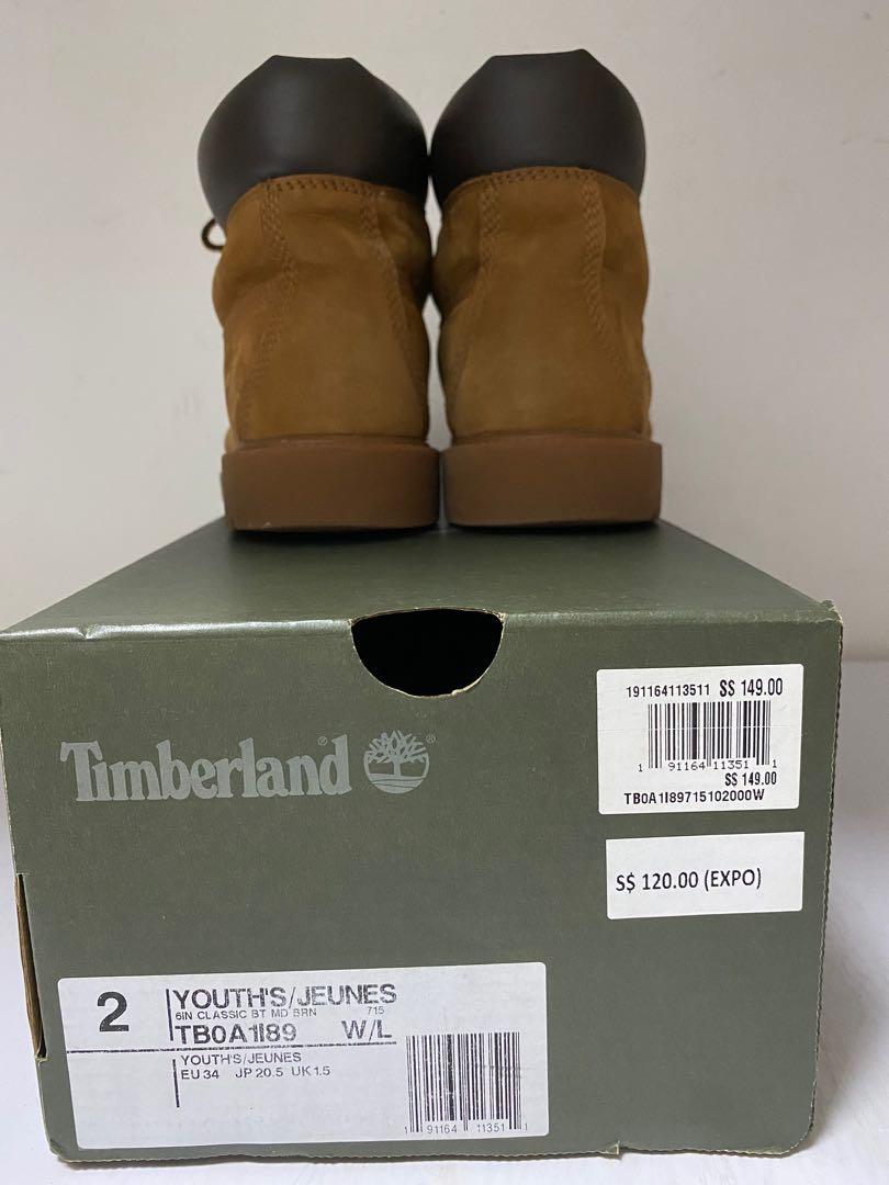 youth timberland boots size 5