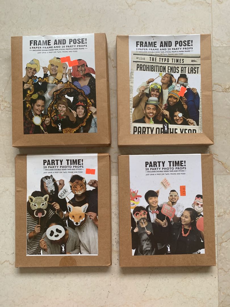 TYPO Party Prop Kits / Photo Booth Props (4 Designs), Everything Else