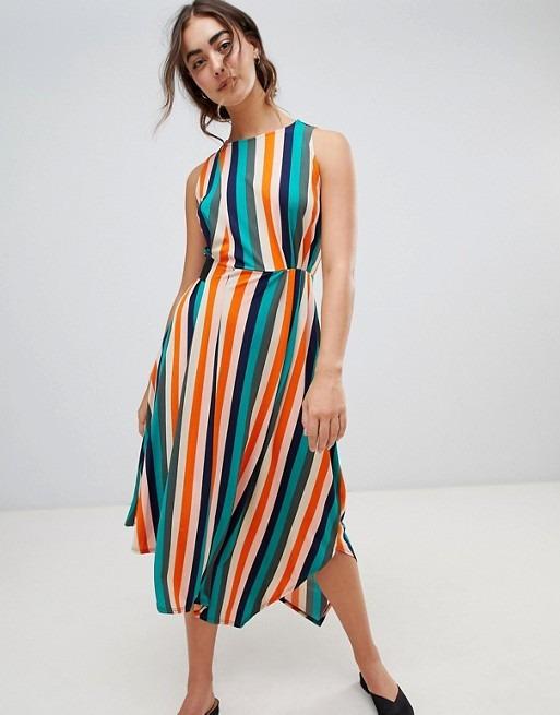Warehouse rainbow stripe dress outlet