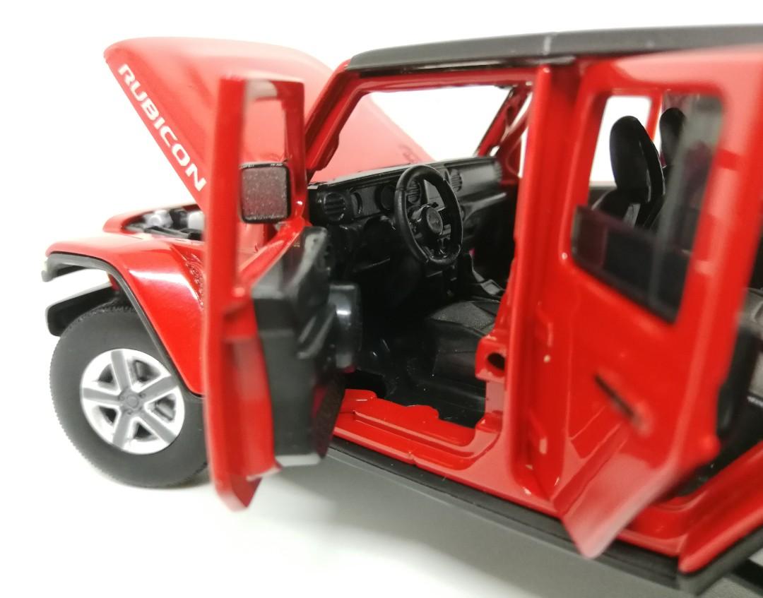 1/32 Jeep Wrangler Rubicon 5 Door Diecast Scale Model Toy Car Color Red