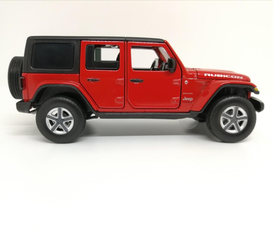 1/32 Jeep Wrangler Rubicon 5 Door Diecast Scale Model Toy Car Color Red