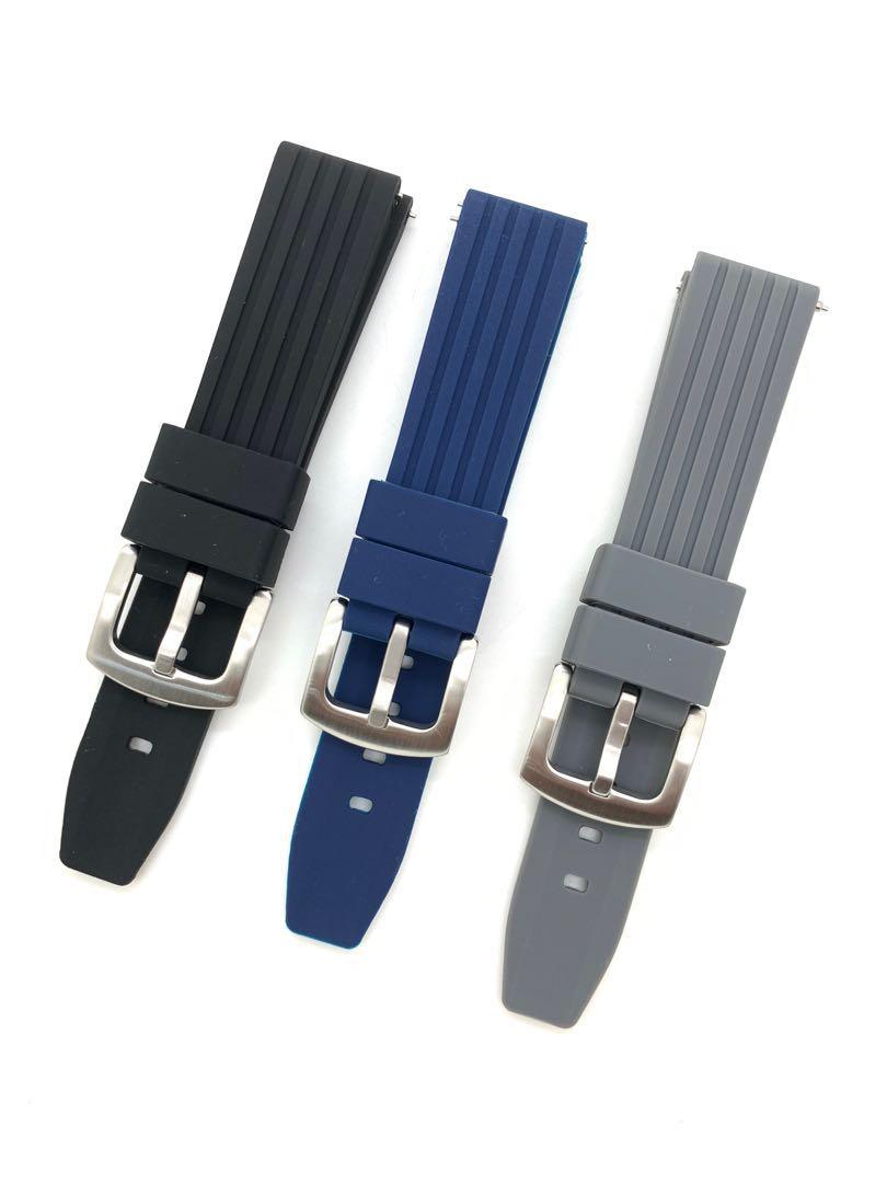 20mm 22mm 24mm Quick Release Black Blue Grey Silicon Rubber Diver Watch Strap Watchband Luxury Watches On Carousell