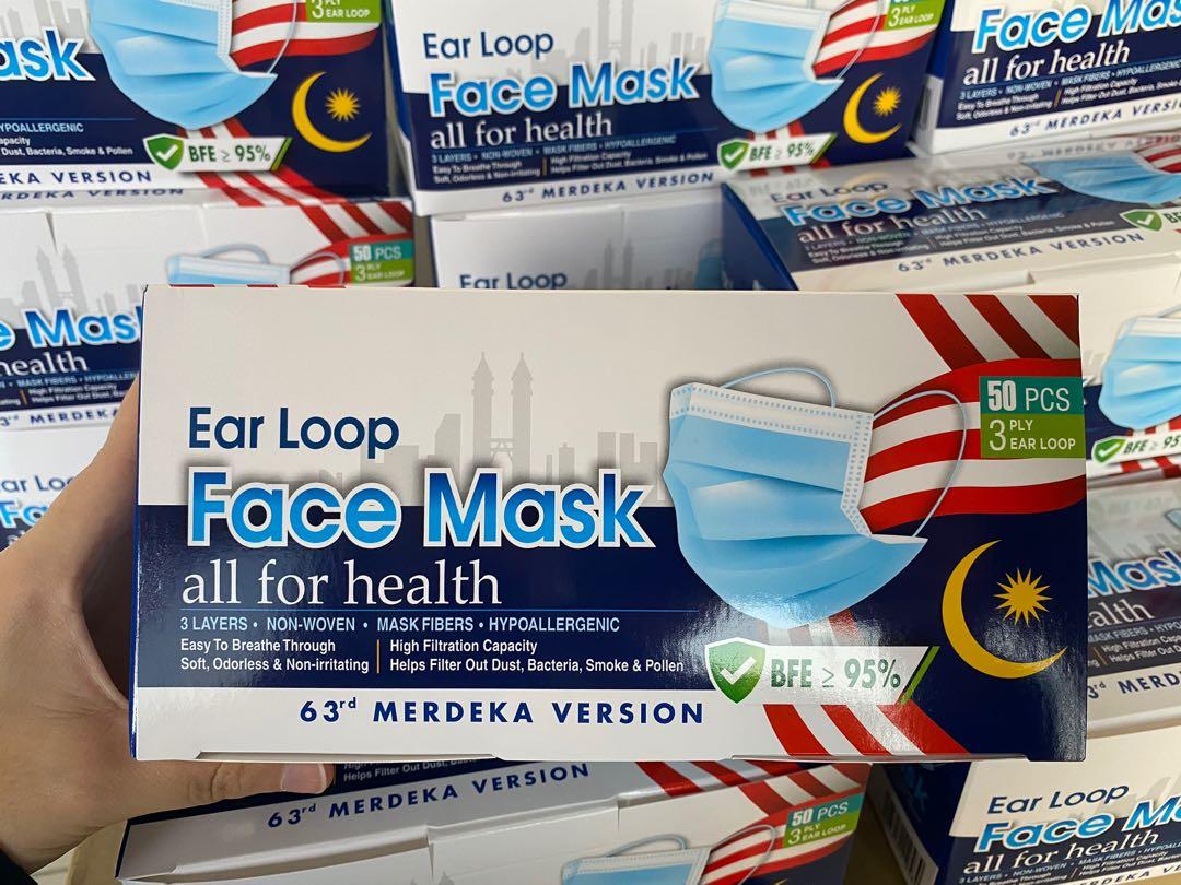 3ply Earloop Face Mask Merdeka Promotion Looking For On Carousell