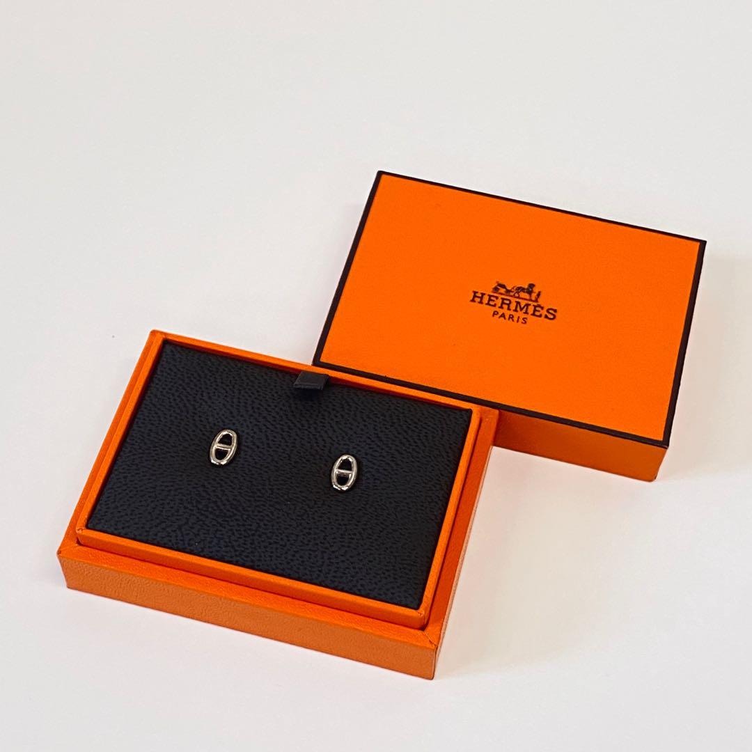 98%新】Hermes | Chaine D'Ancre earrings, very small model | Silver 