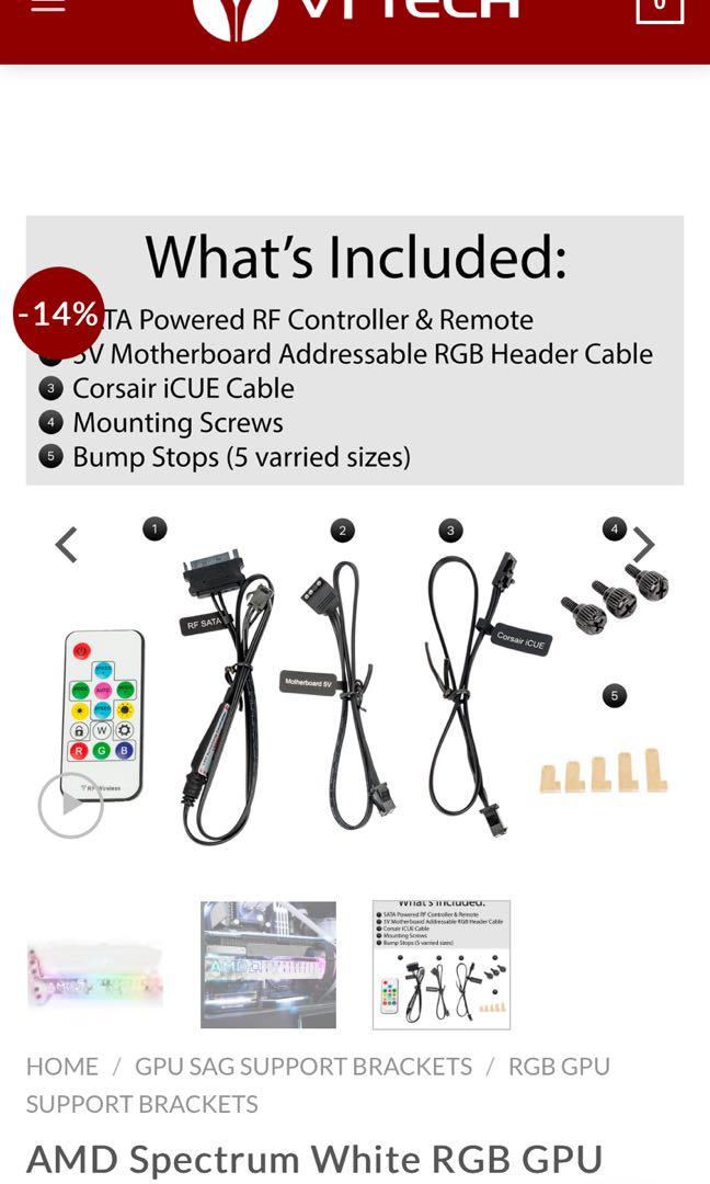 Gpu Rack Amd Rgb AMD SPECTRUM WHITE RGB GPU SUPPORT BRACKET GPU HOLDER GPU STAND ...