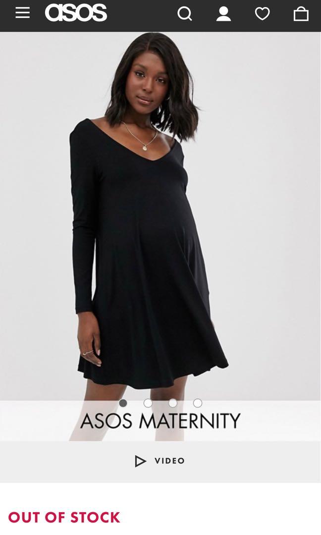 Asos black maternity dress clearance