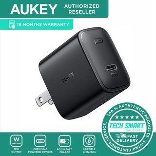 AUKEY PA-F1 18W iPhone Fast Charger with Foldable Plug & Power Delivery 3.0, Compact PD Charger Adapter Type C Wall Charger for iPhone 11 Pro Max SE, iPad Pro, AirPods Pro, Pixel 4 XL, Switch