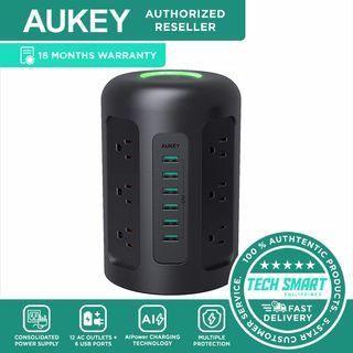 AUKEY PA-S14 Power Strip Surge Protector, 6 USB Ports and 12 AC Outlets with 5-Foot Heavy Duty Extension Cord for Smartphones, Laptop, Tablet, and More Appliances, 1500 Joules