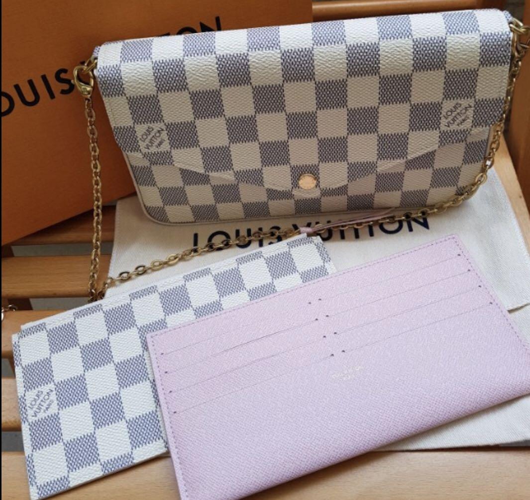 💯Authentic Louis Vuitton Felicie Pochette in Damier Azur Pink, Women's  Fashion, Bags & Wallets, Purses & Pouches on Carousell