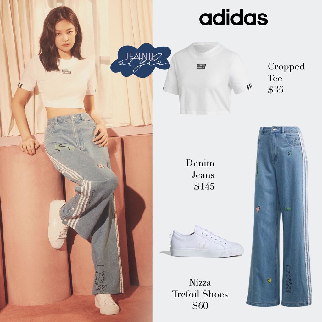 Adidas Denim jeans - worn by Jennie 