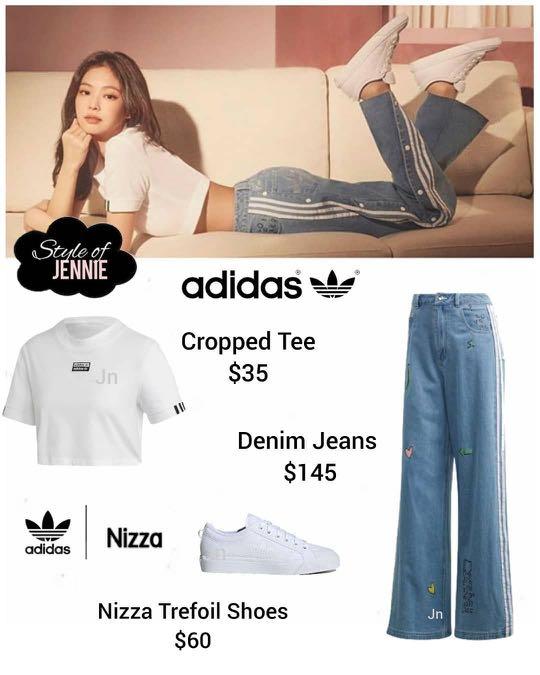 Adidas Denim - worn by Jennie Fashion, Bottoms, & Leggings on Carousell