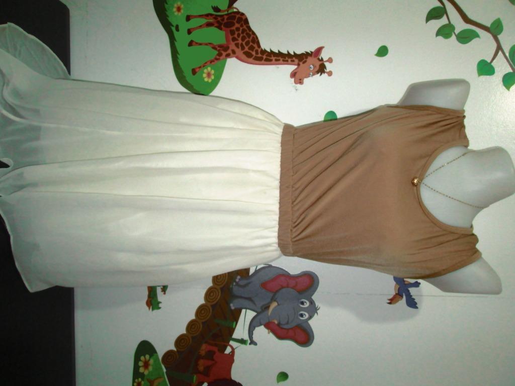Brown and White Dress (Preloved) (Category: Dresses) located in Imus. Submitted by dlthrift (Listing ID 1029859764, Image 2). Description: Bought here in Carousel but never used. The seller also claimed that this is new. Yes, it still looks new. Wala pang chance magamit dahil madami din akong dress. Size is Small to Medium..