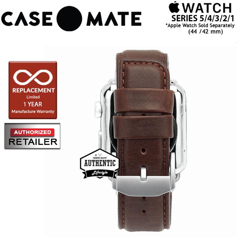 Case Mate Signature Leather Band for Apple Watch Series 7 SE 6 5 4 3 2 1 45mm 42mm 44mm Tobacco Color Barcode 846127171083