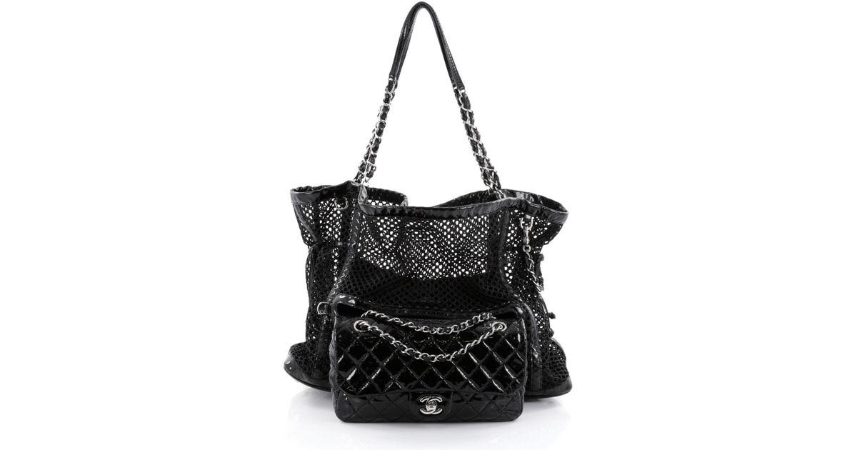 Chanel La Madrague Tote Mesh and Patent Bag, Women's Fashion