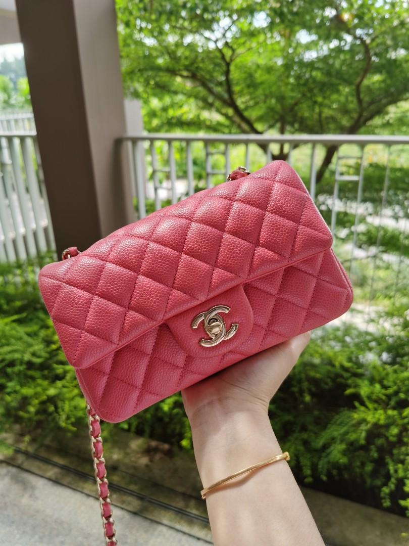 chanel mini rectangular pink, Luxury, Bags & Wallets on Carousell