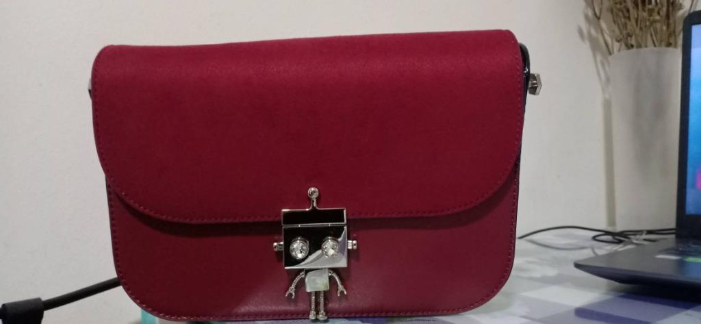 charles and keith maroon bag