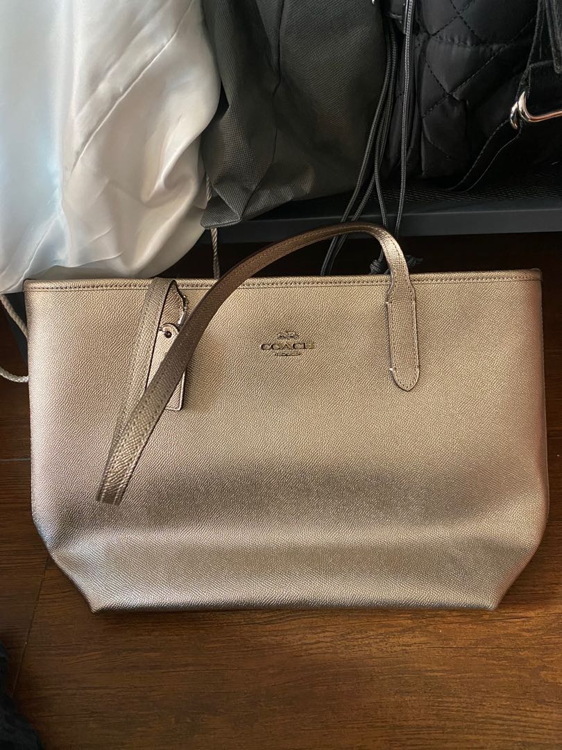 coach metallic tote bag