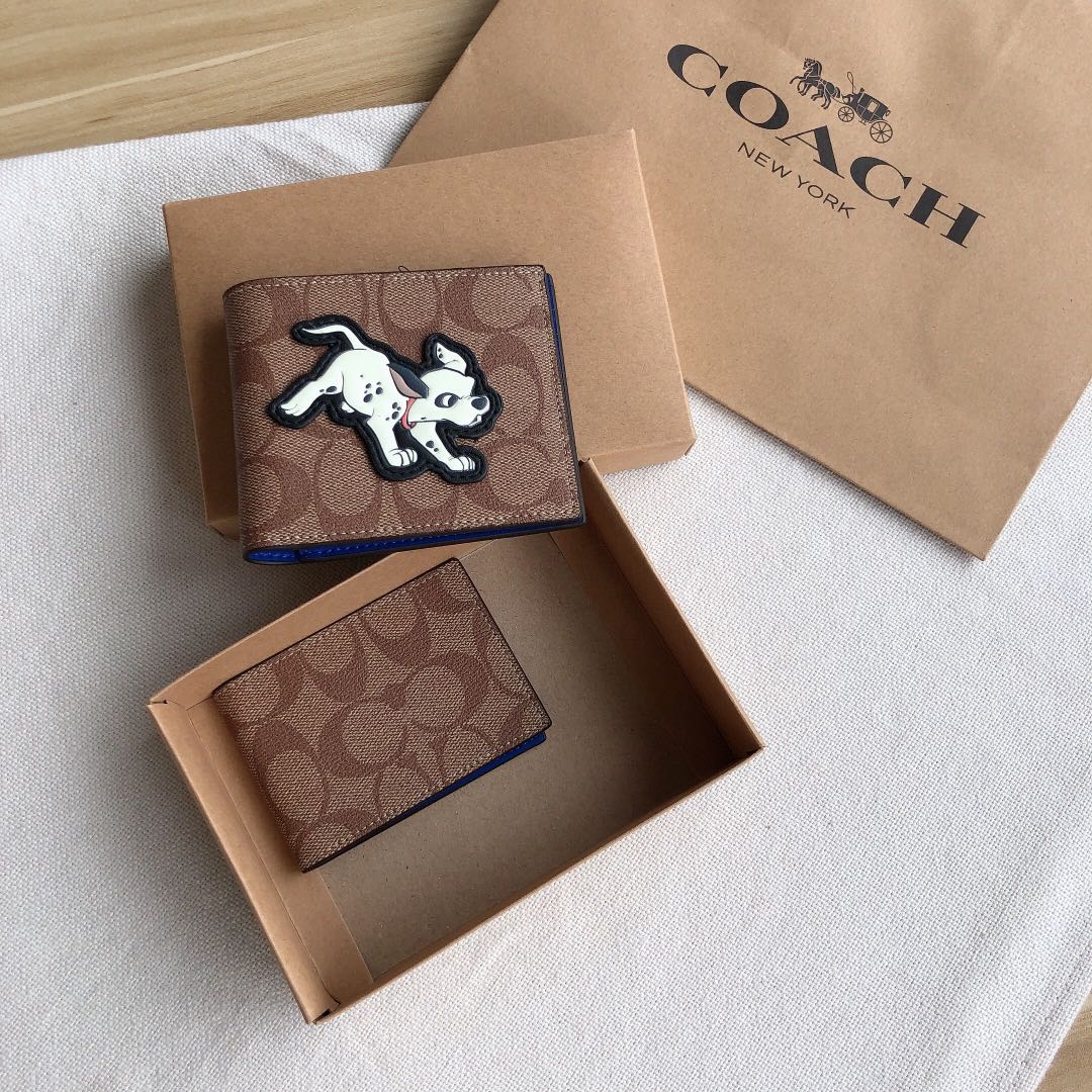 DISNEY X COACH 3IN1 WALLET IN SIGNATURE CANVAS WITH DALMATIAN (COACH