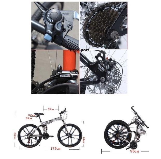 EcoSport Begasso 26 Inch Full Double Suspension Foldable Bike Bicycle Folding Bike 26